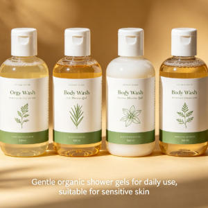 4pcs 250ml organic body wash & shower gel set